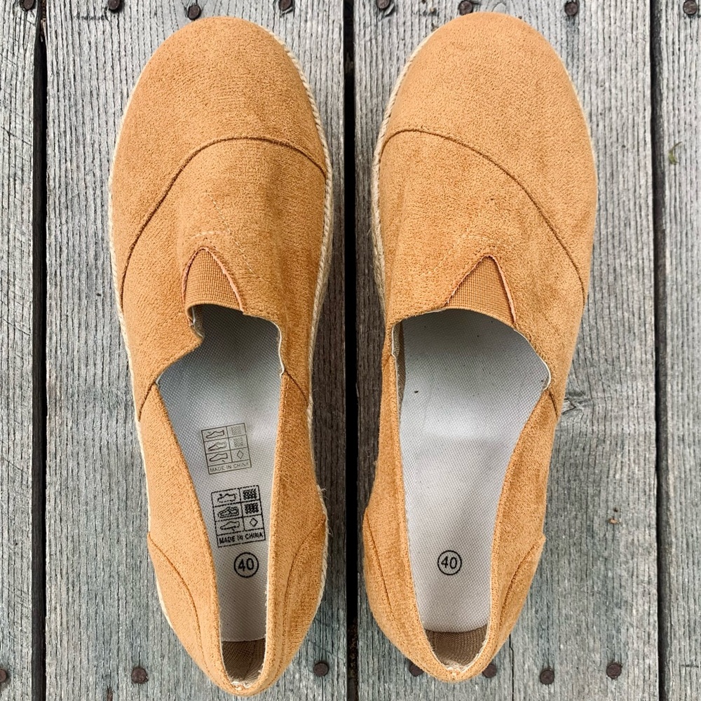 Orange Suede Slip-On Shoes